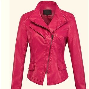 Slim Fit Faux Leather Biker Jacket